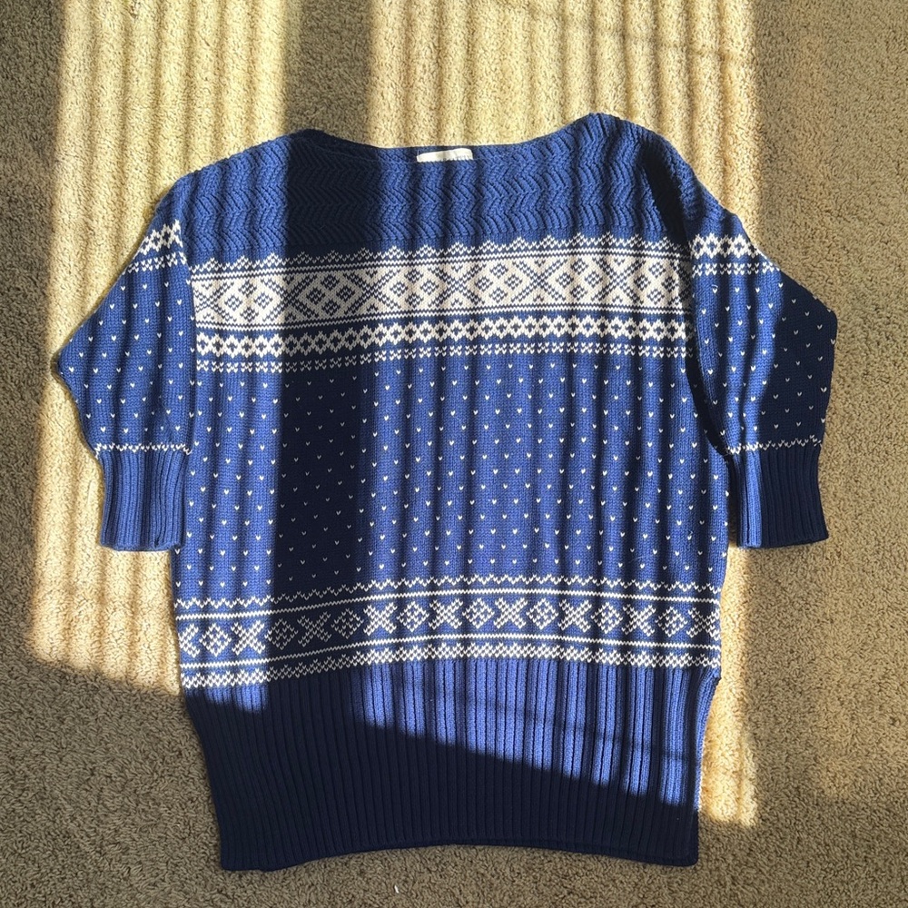 Ralph Lauren Navy and White Patterned Women's Hoodie